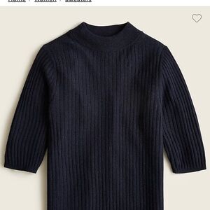 Featherweight cashmere ribbed mockneck sweater